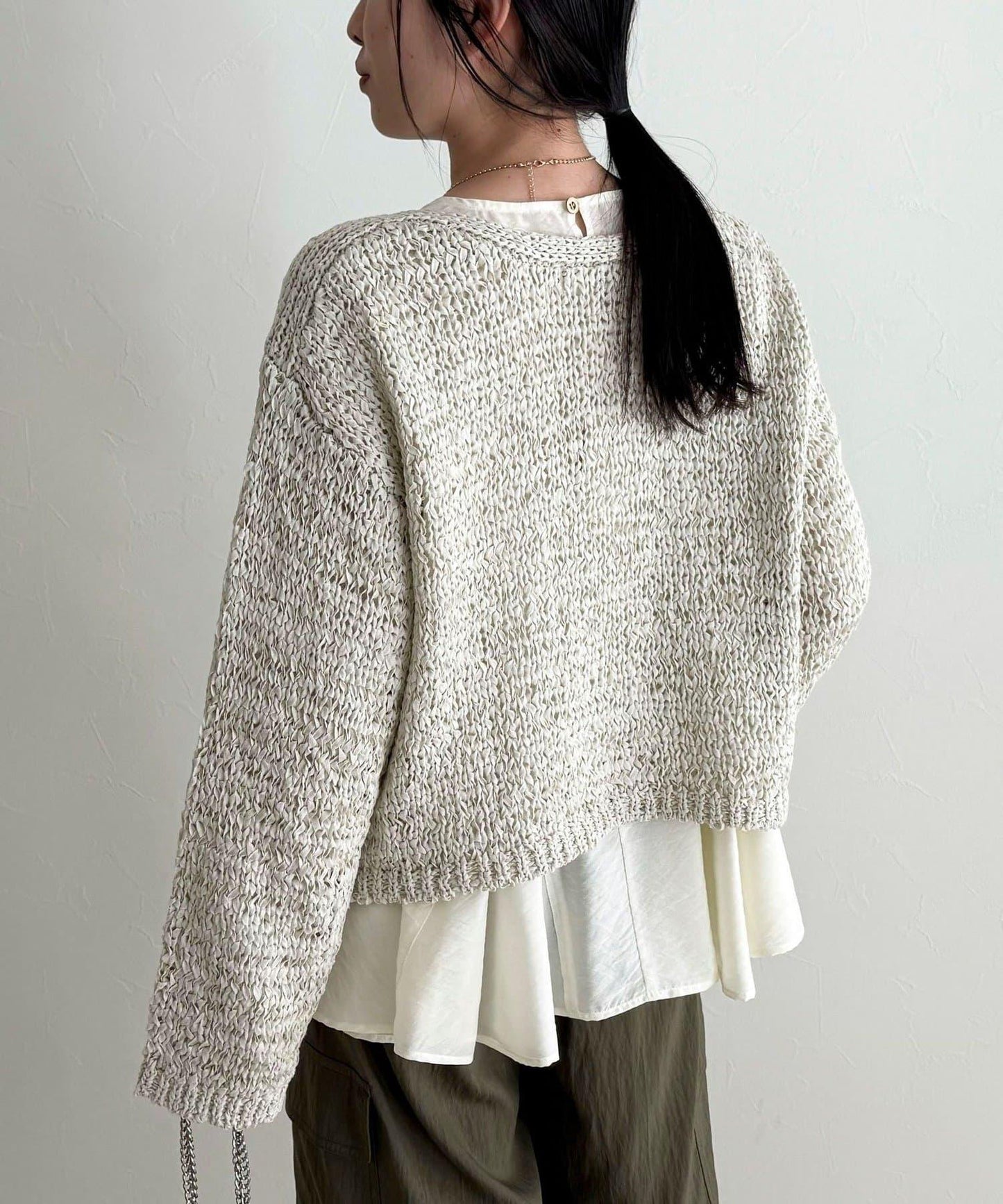 薄紗蓬鬆廓形荷葉擺襯衫