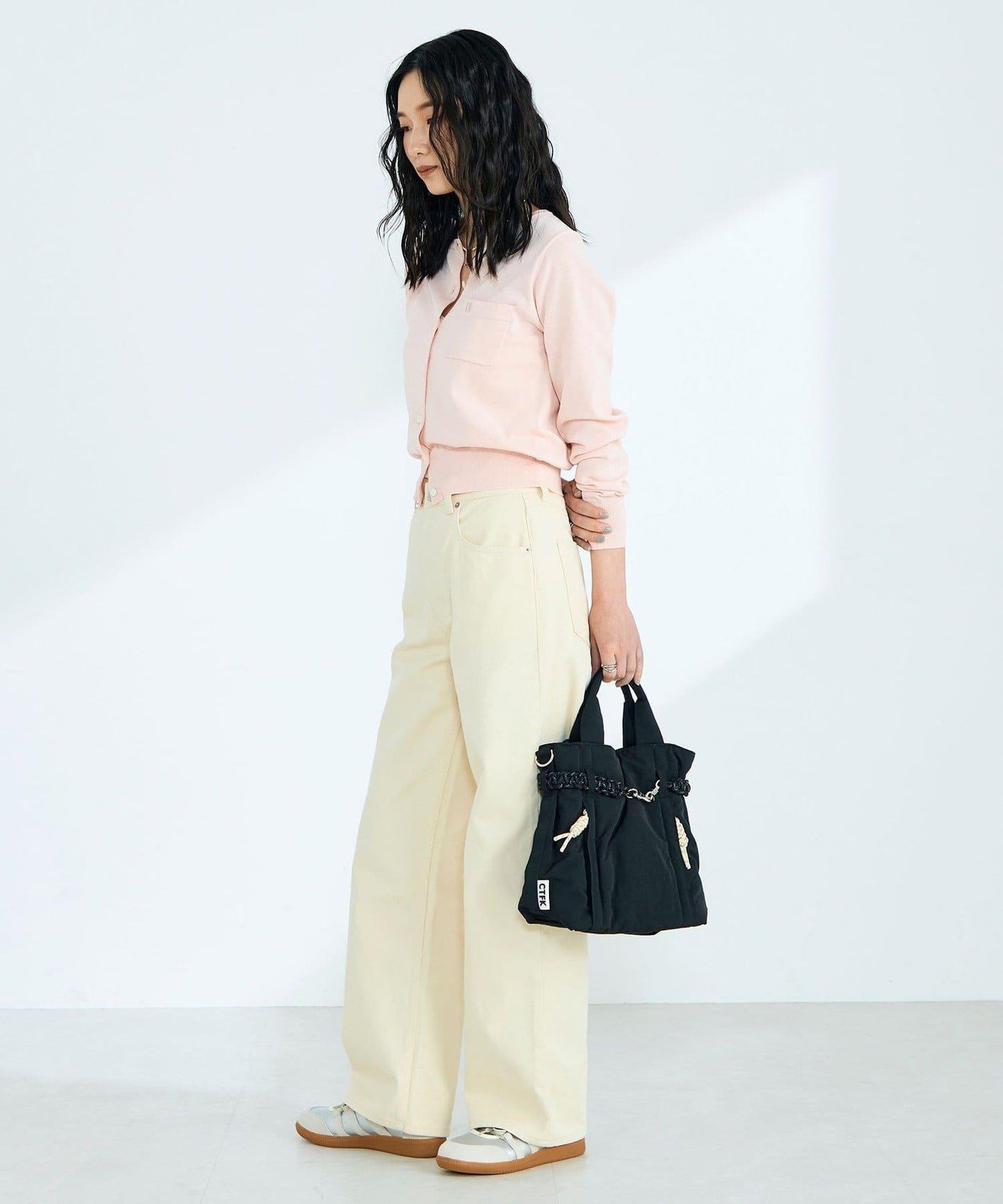 FR刺繡 BASIC 棉混 針織開衫