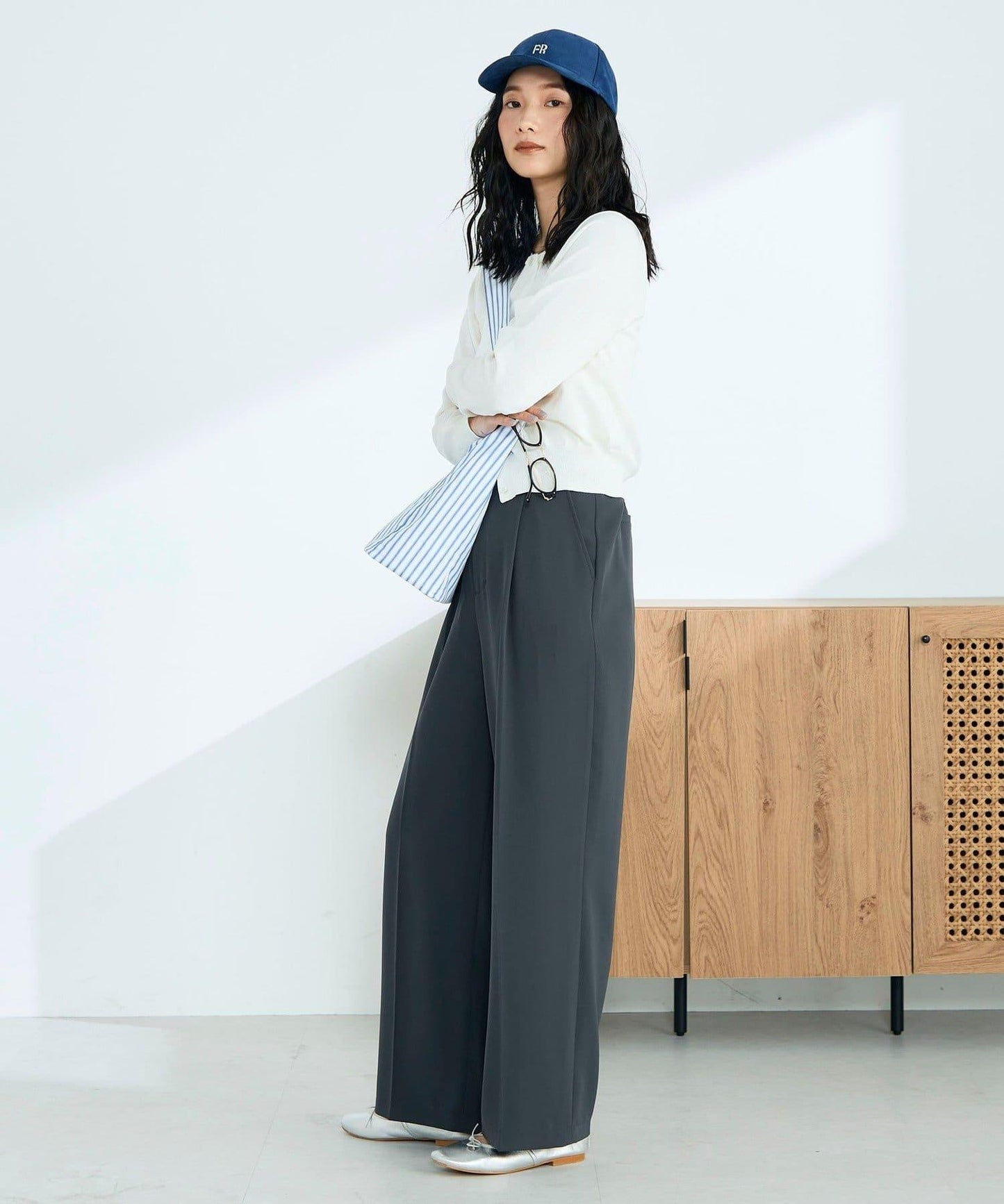 FR刺繡 BASIC 棉混 針織開衫