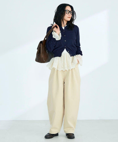 FR刺繡 BASIC 棉混 針織開衫