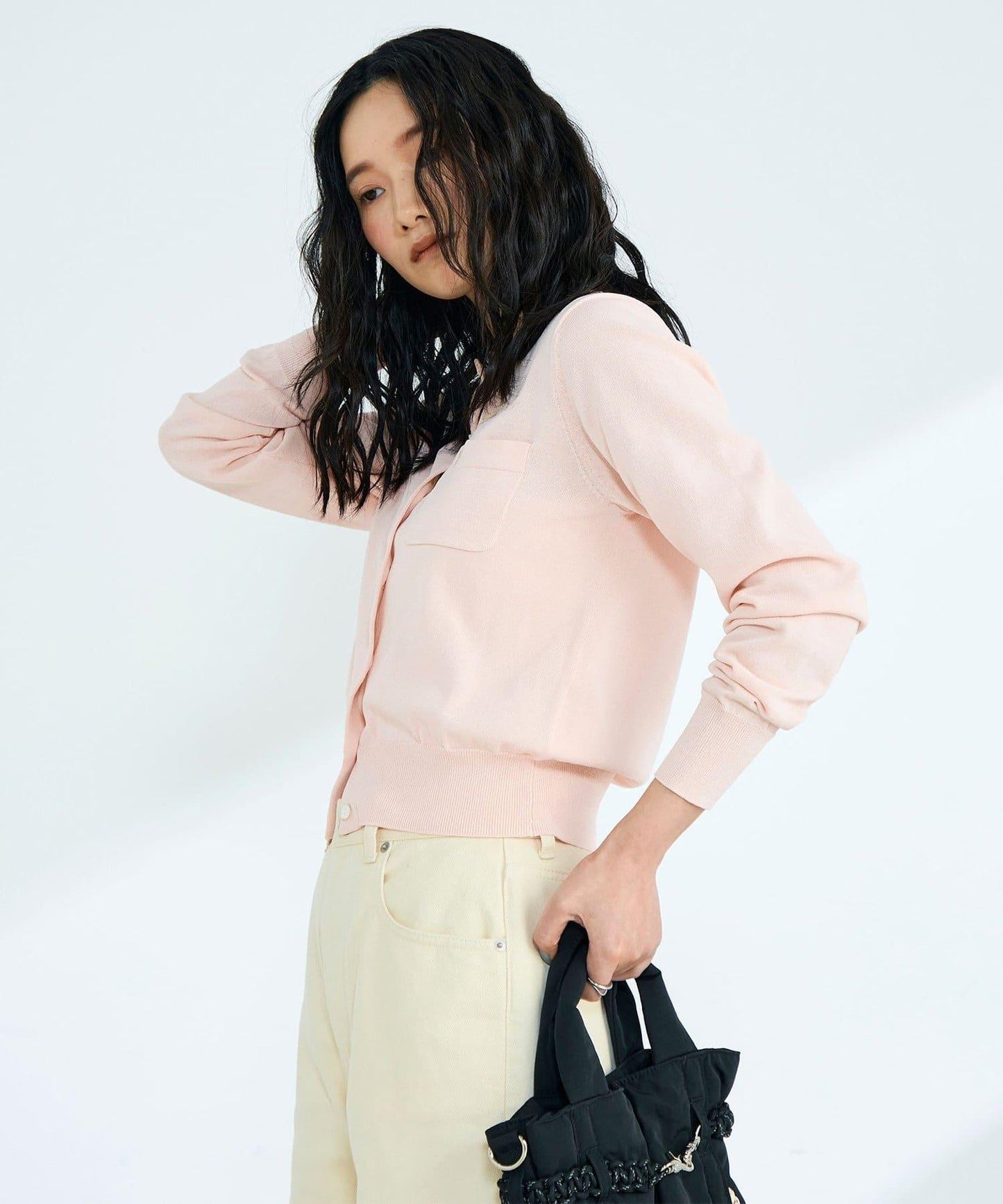 FR刺繡 BASIC 棉混 針織開衫