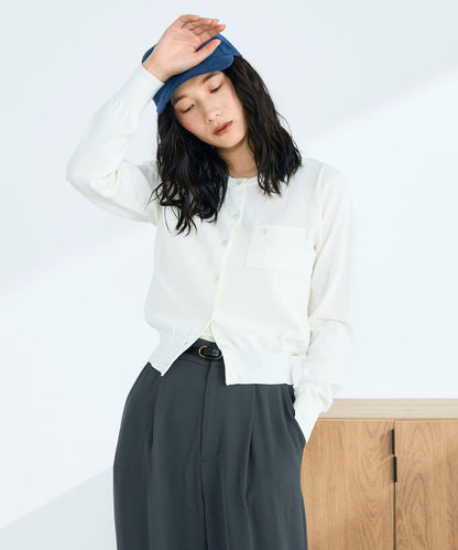 FR刺繡 BASIC 棉混 針織開衫