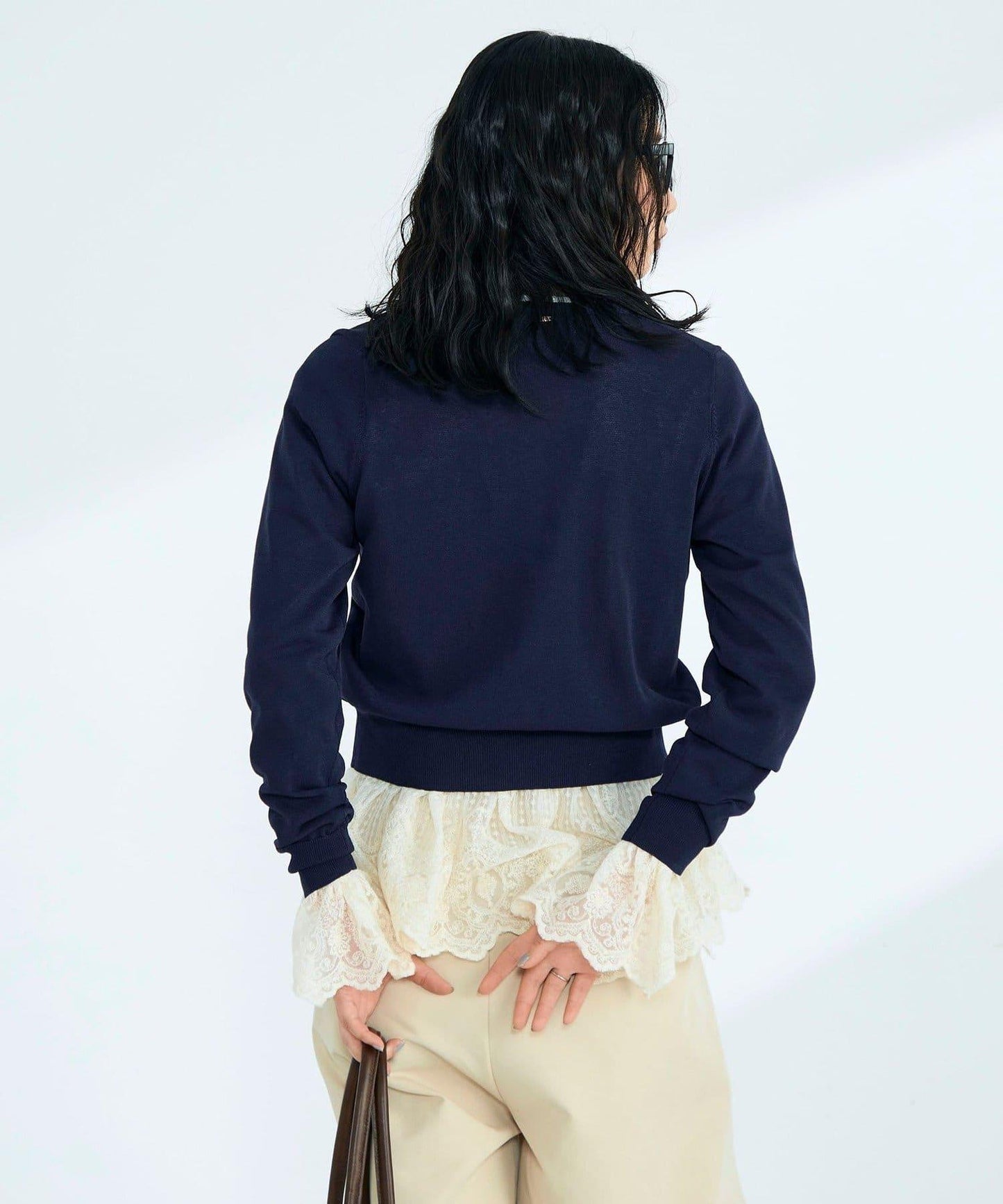 FR刺繡 BASIC 棉混 針織開衫