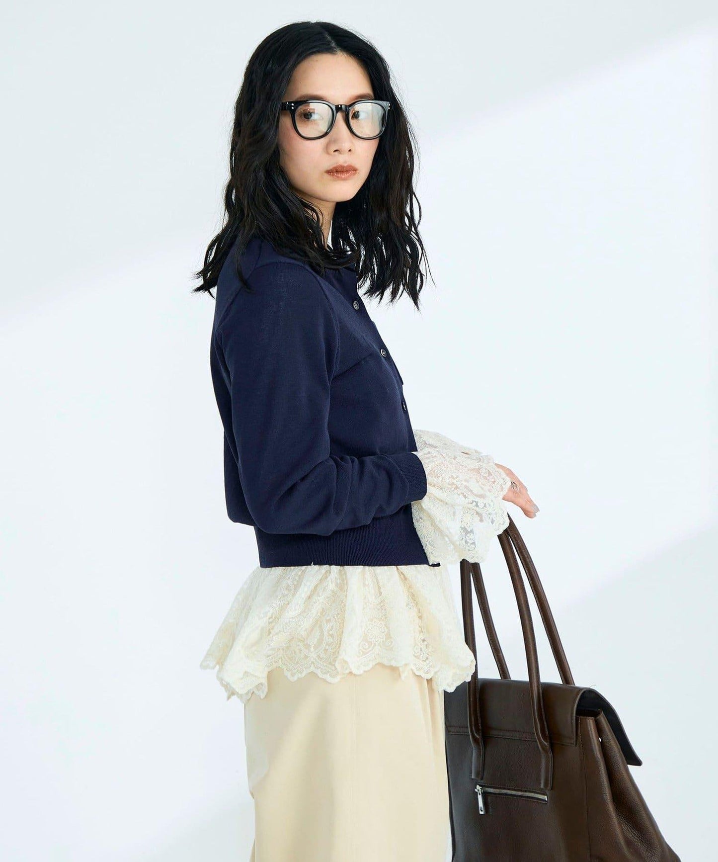 FR刺繡 BASIC 棉混 針織開衫