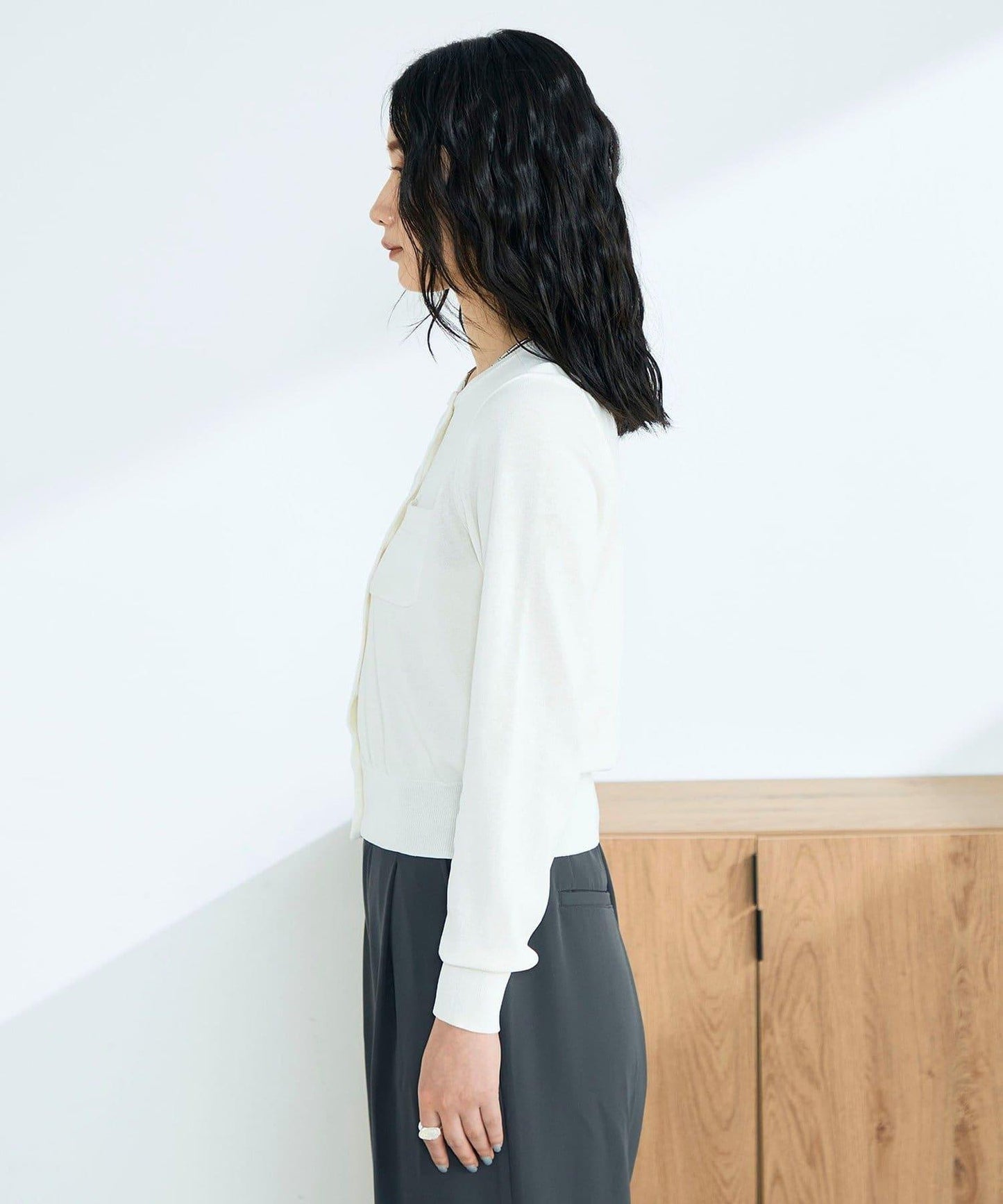 FR刺繡 BASIC 棉混 針織開衫