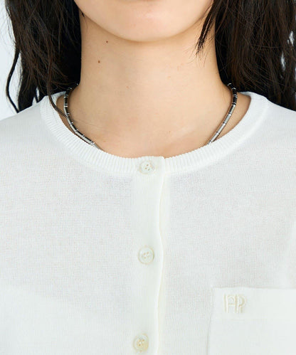 FR刺繡 BASIC 棉混 針織開衫