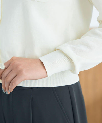 FR刺繡 BASIC 棉混 針織開衫