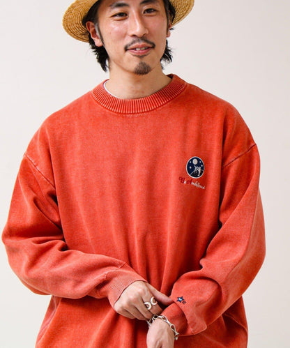 BOY徽標刺繡 雙面 做舊 套頭針織衫