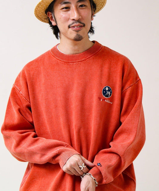 BOY徽標刺繡 雙面 做舊 套頭針織衫