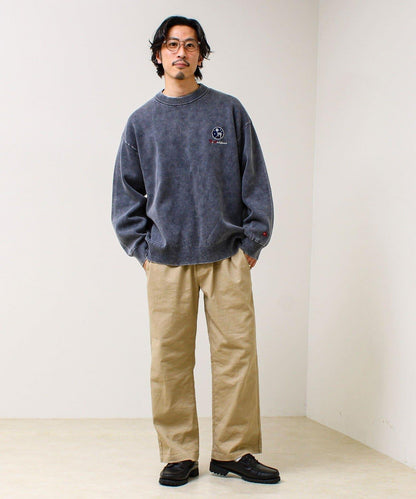 BOY徽標刺繡 雙面 做舊 套頭針織衫