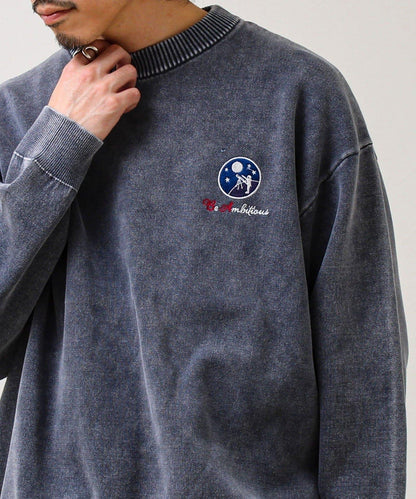 BOY徽標刺繡 雙面 做舊 套頭針織衫