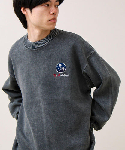 BOY徽標刺繡 雙面 做舊 套頭針織衫