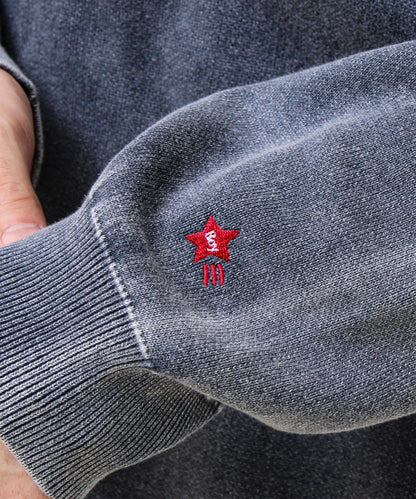 BOY徽標刺繡 雙面 做舊 套頭針織衫