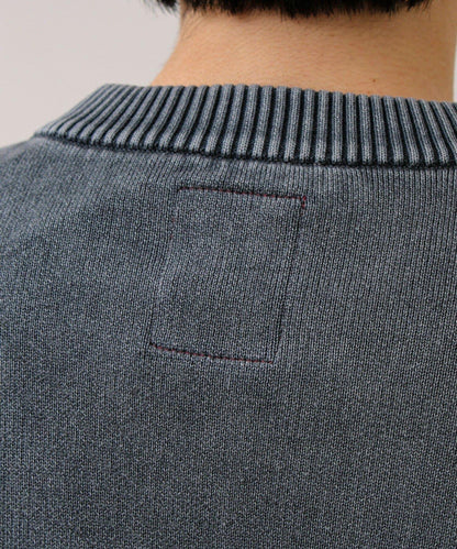 BOY徽標刺繡 雙面 做舊 套頭針織衫