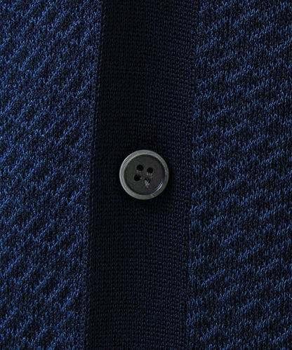 清爽觸感 V領 鳥眼紋 crunchy 針織開衫