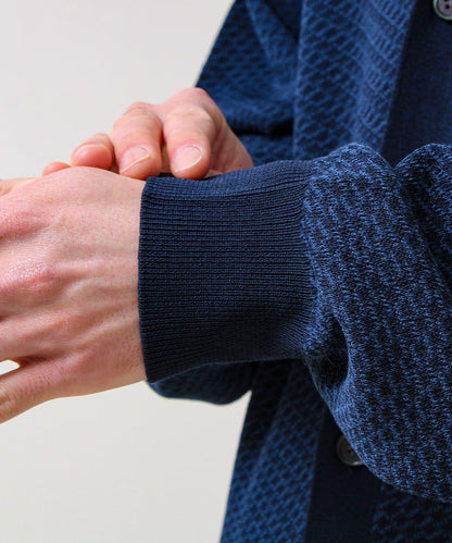 清爽觸感 V領 鳥眼紋 crunchy 針織開衫