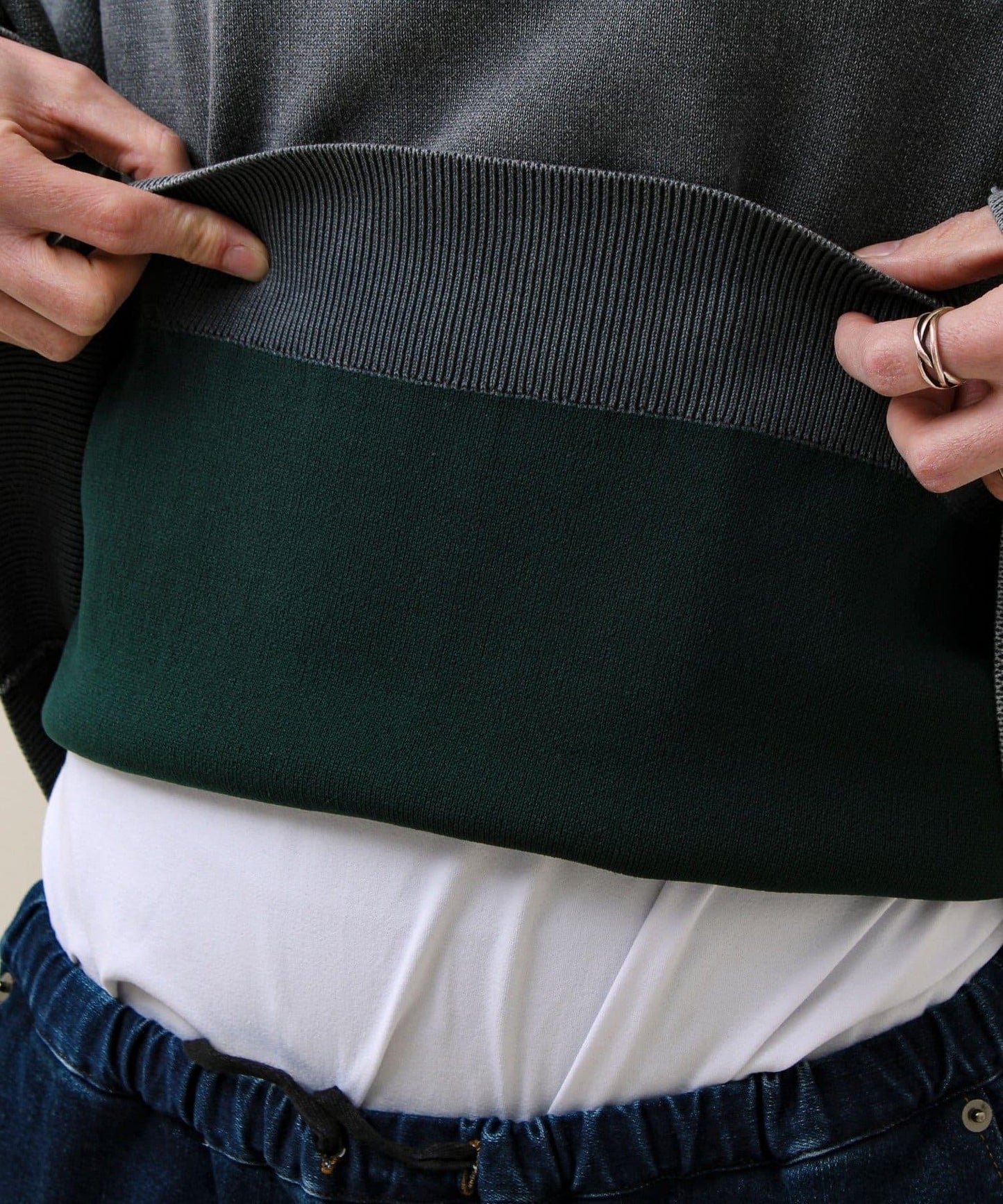 BOY徽標刺繡 雙面 做舊 套頭針織衫