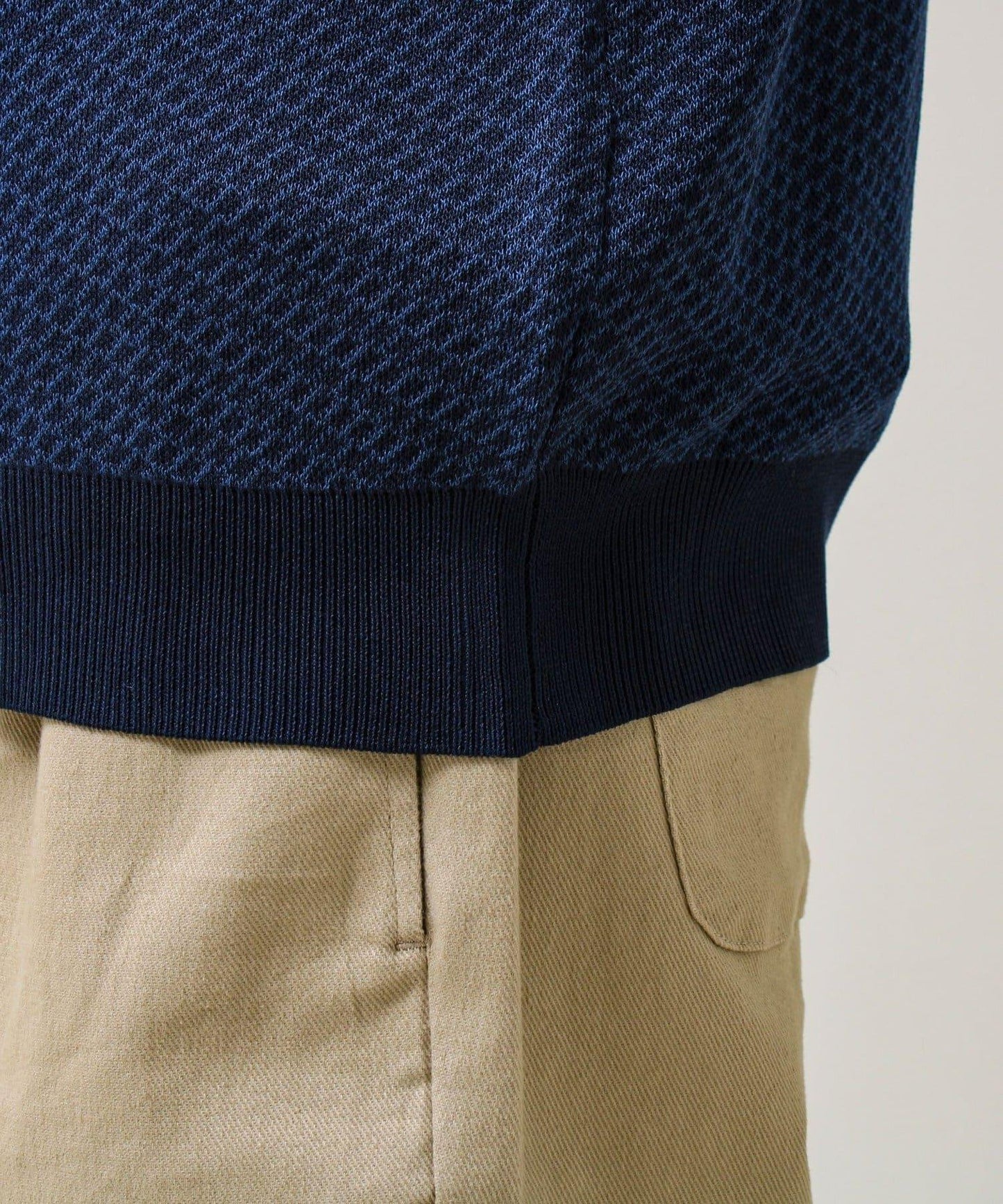 清爽觸感 V領 鳥眼紋 crunchy 針織開衫