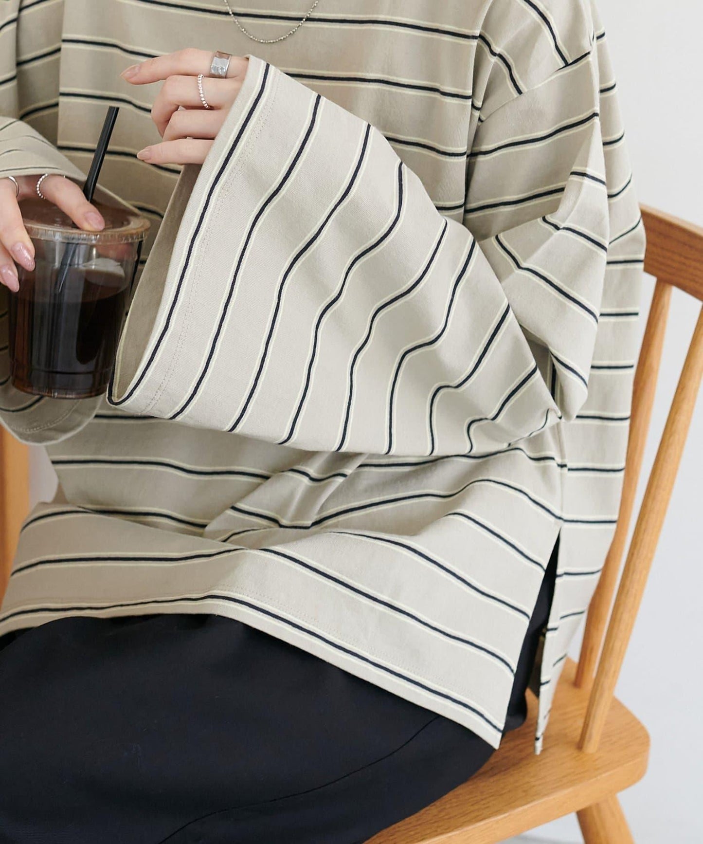 2WAY 單肩條紋套頭衫