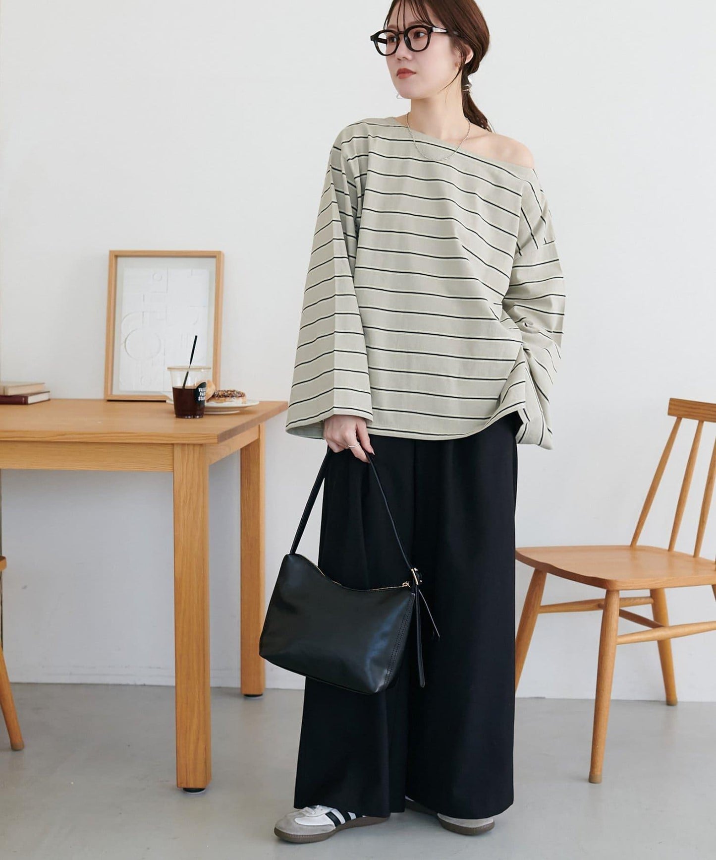 2WAY 單肩條紋套頭衫