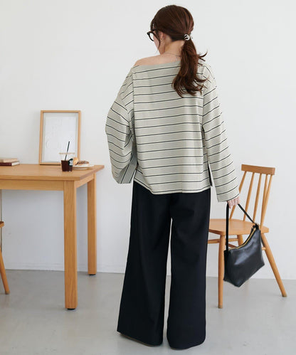 2WAY 單肩條紋套頭衫