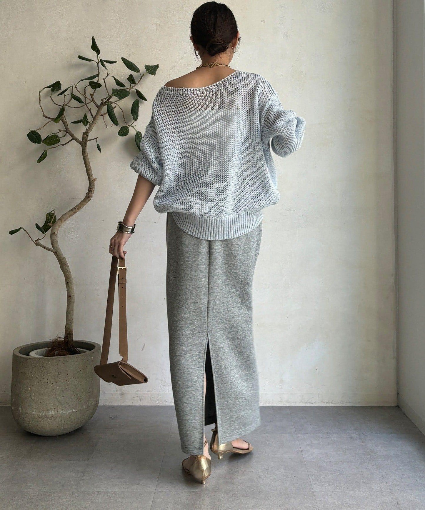 低密度棉針織套頭衫