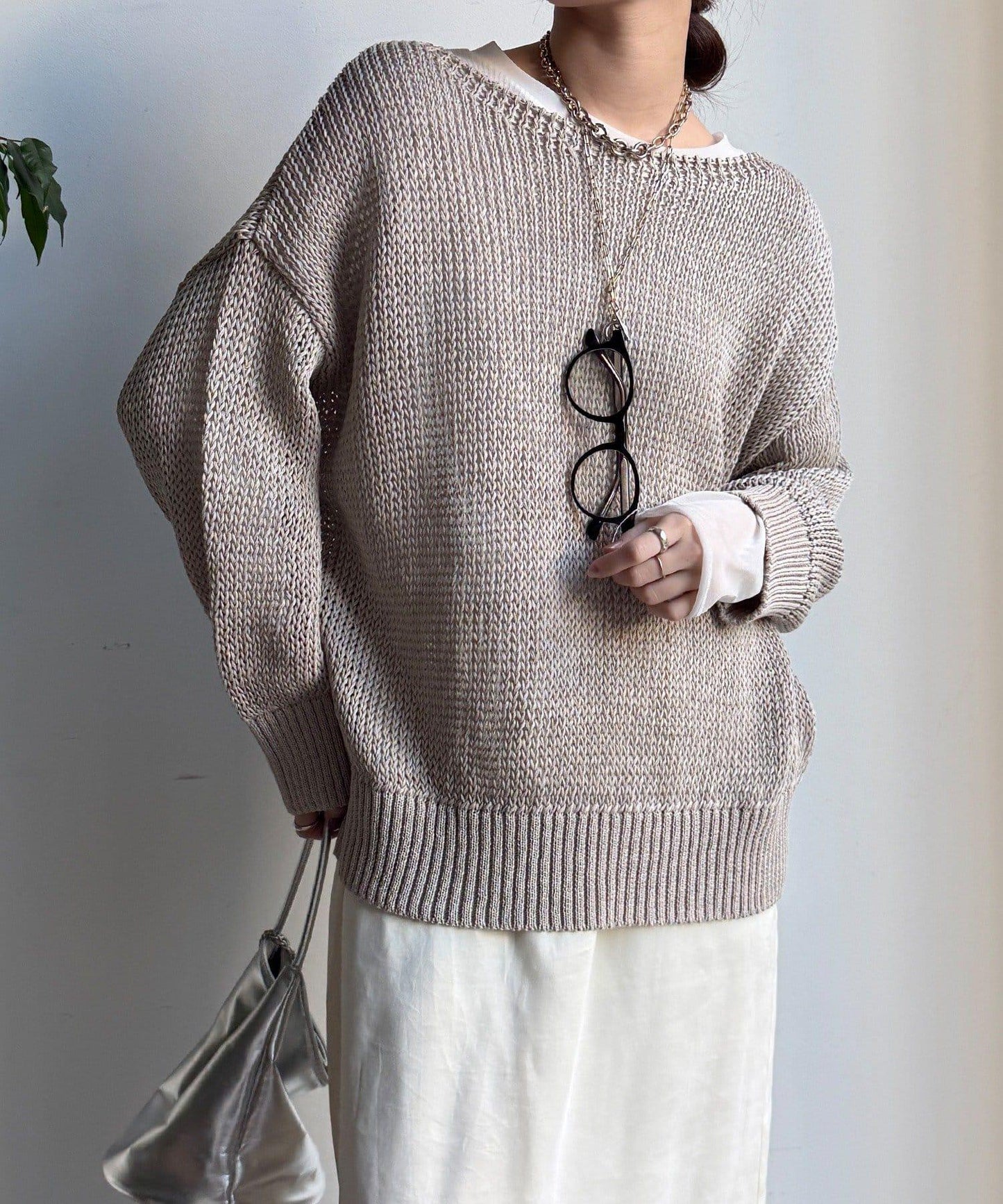 低密度棉針織套頭衫