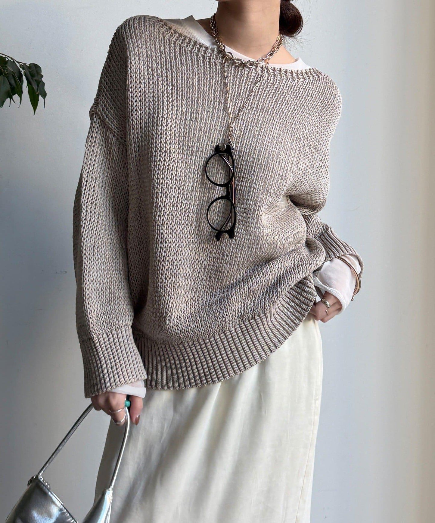 低密度棉針織套頭衫