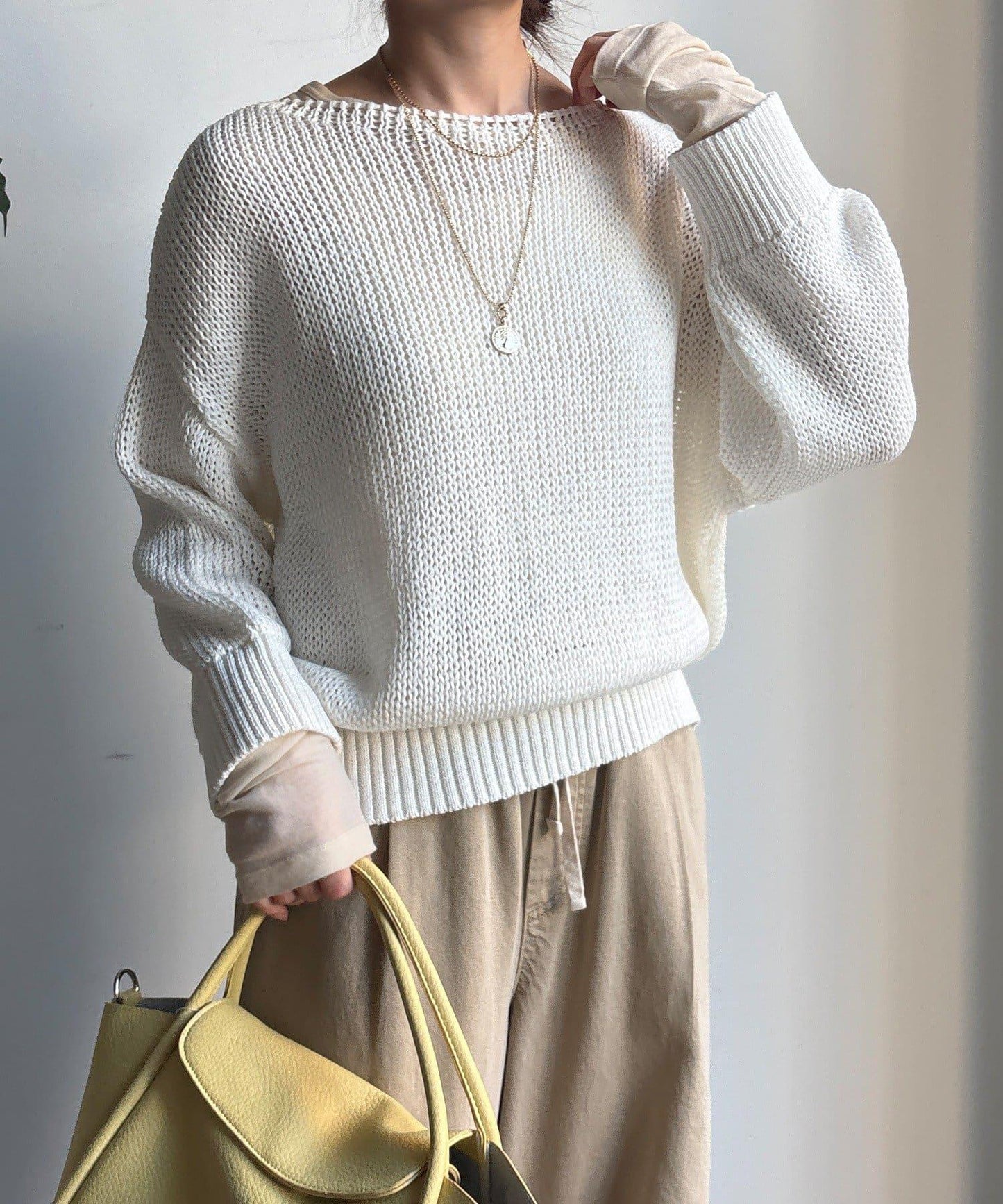 低密度棉針織套頭衫