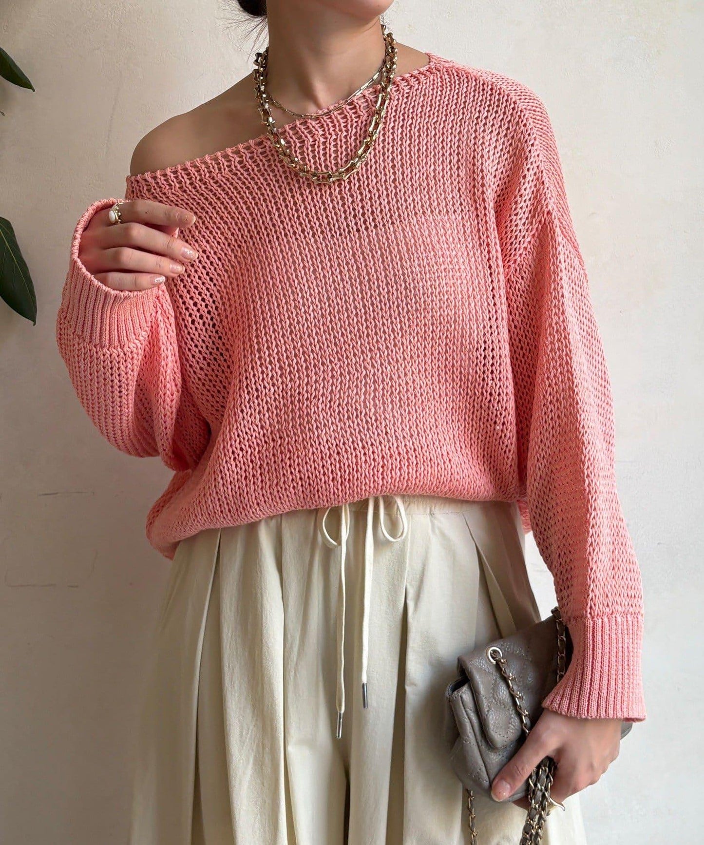 低密度棉針織套頭衫