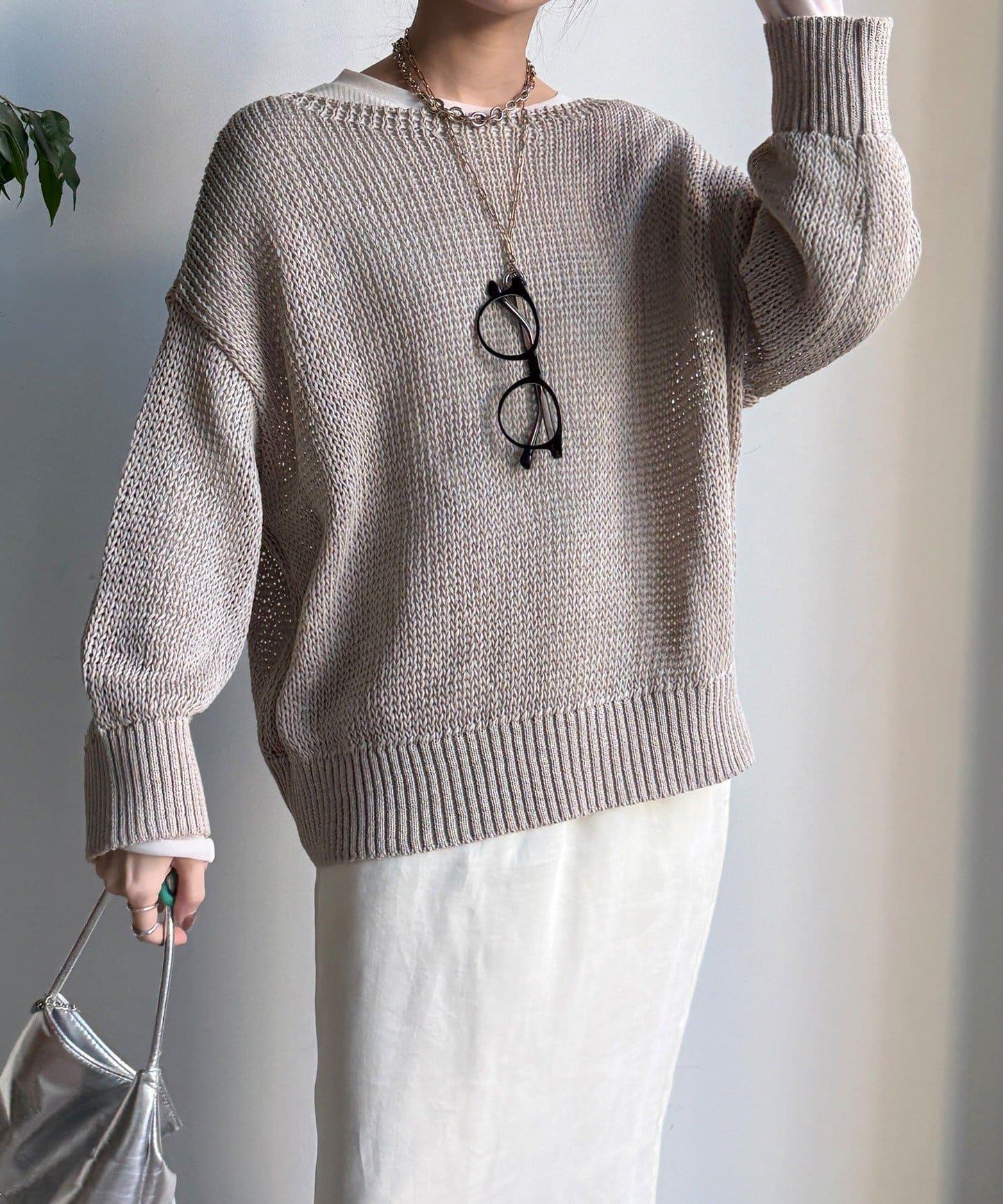 低密度棉針織套頭衫