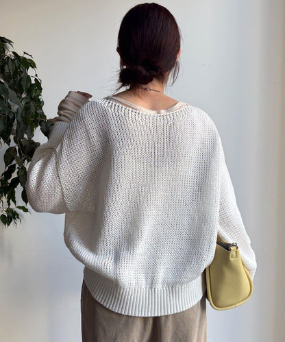 低密度棉針織套頭衫