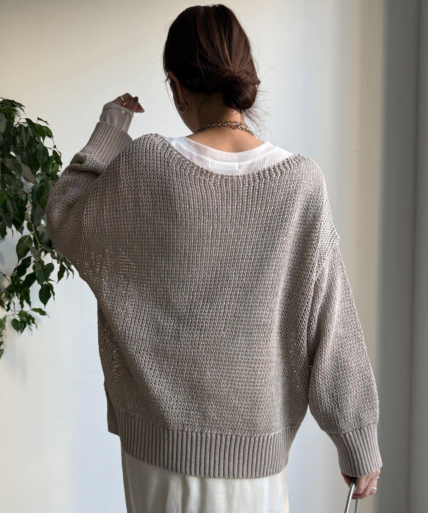 低密度棉針織套頭衫