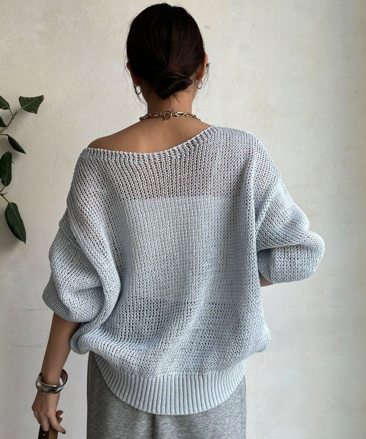 低密度棉針織套頭衫