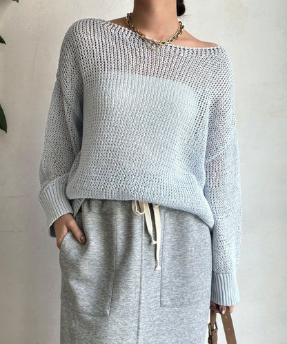 低密度棉針織套頭衫