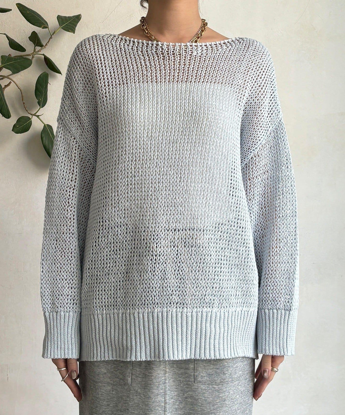 低密度棉針織套頭衫