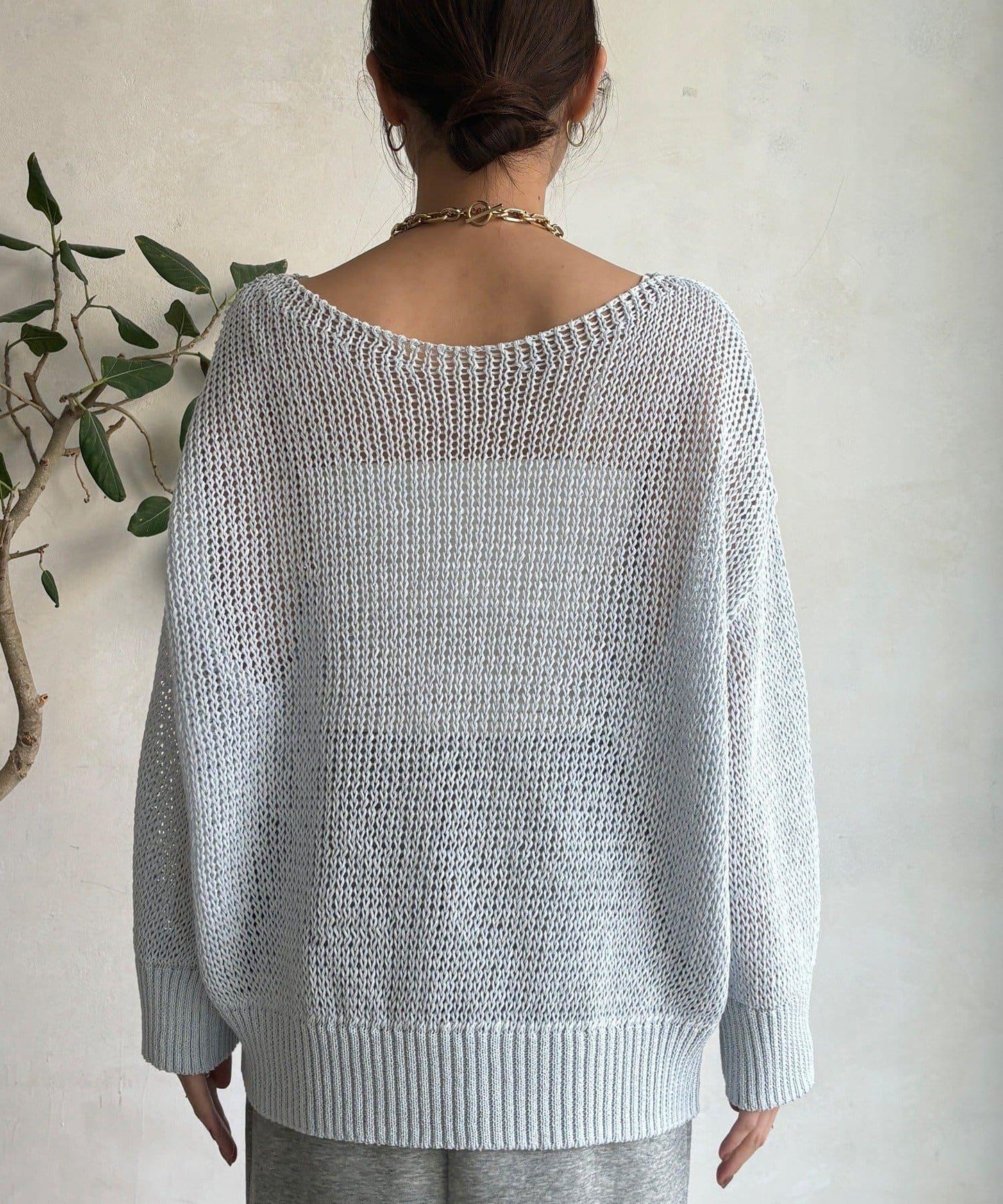 低密度棉針織套頭衫