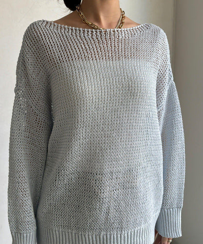 低密度棉針織套頭衫