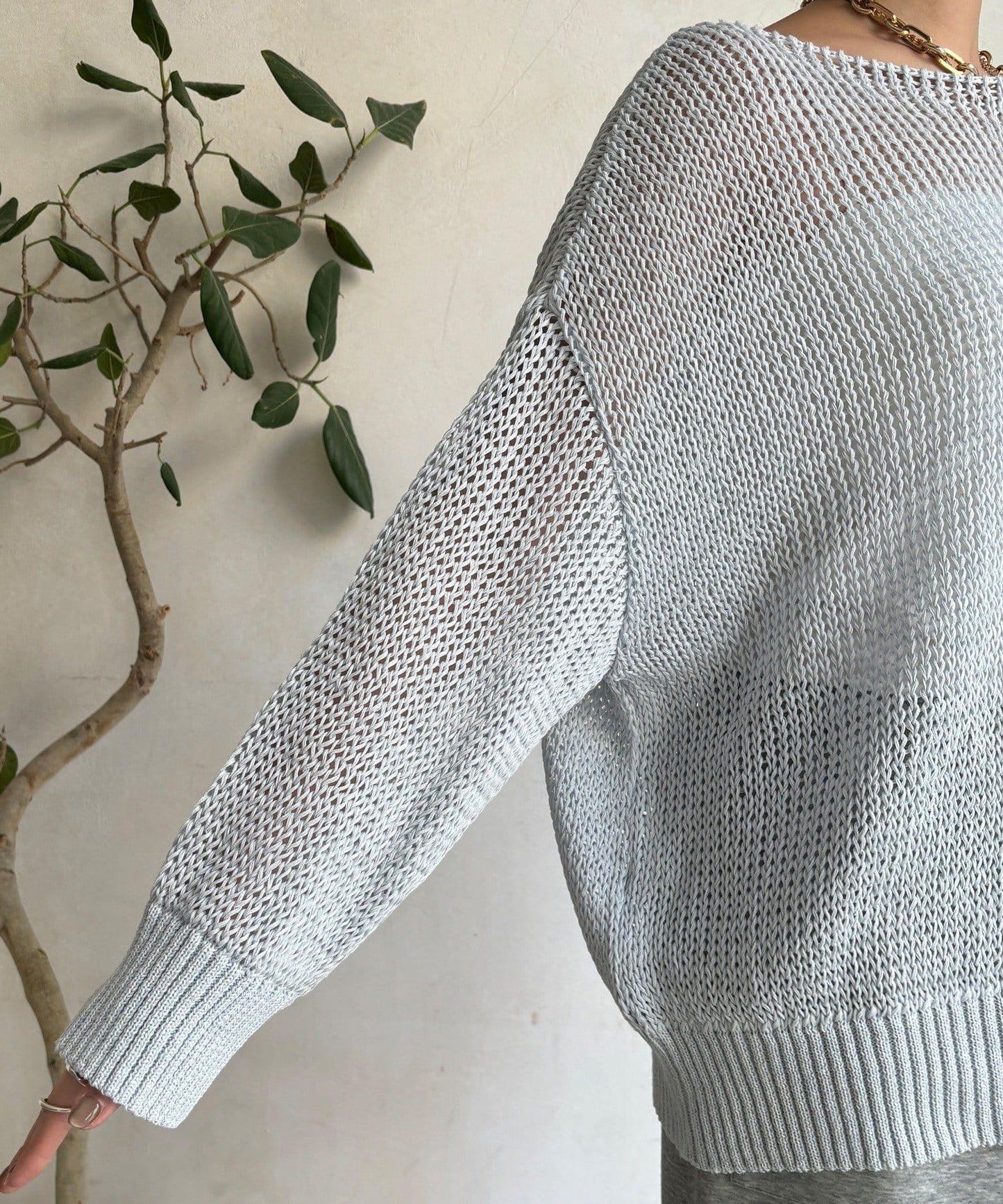 低密度棉針織套頭衫