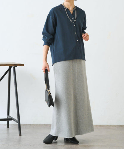 配色開衩開領襯衫