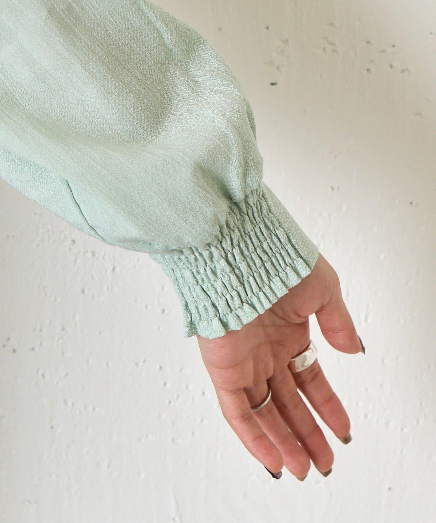 配色開衩開領襯衫