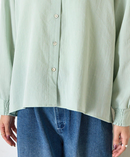 配色開衩開領襯衫