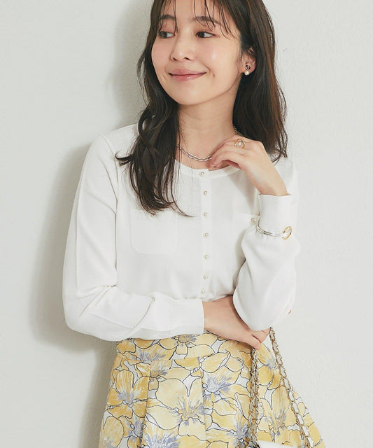 適度利落感 清涼觸感 防曬 珍珠扣 針織開衫