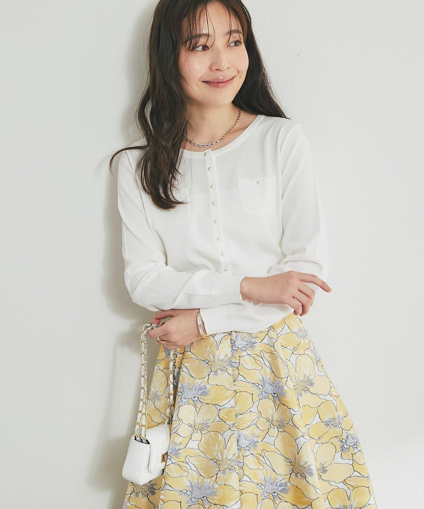 適度利落感 清涼觸感 防曬 珍珠扣 針織開衫