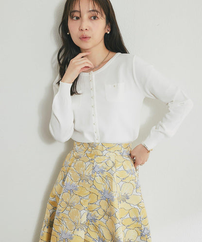 適度利落感 清涼觸感 防曬 珍珠扣 針織開衫