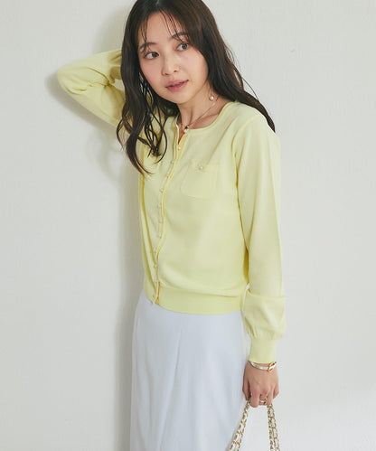 適度利落感 清涼觸感 防曬 珍珠扣 針織開衫