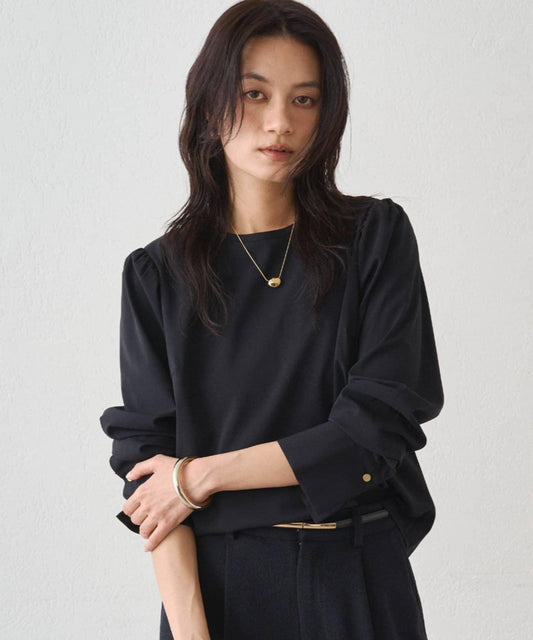 Atelier N5/アトリエヌメロサンク 泡泡袖圓領襯衫