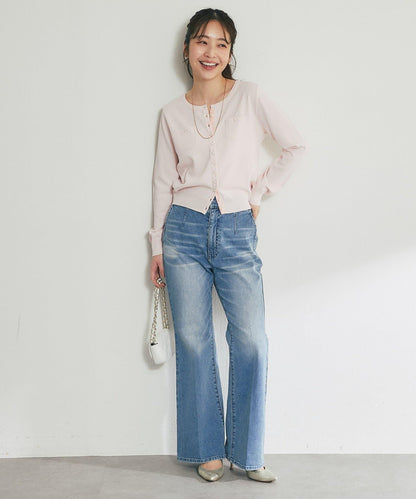 適度利落感 清涼觸感 防曬 珍珠扣 針織開衫