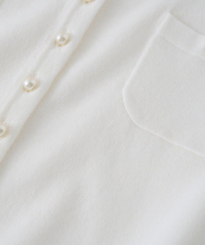 適度利落感 清涼觸感 防曬 珍珠扣 針織開衫