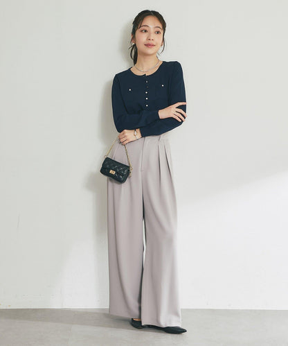 適度利落感 清涼觸感 防曬 珍珠扣 針織開衫